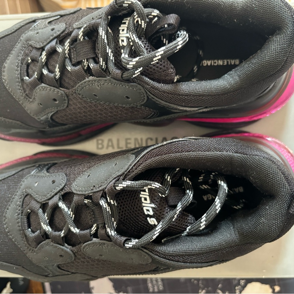 Balenciaga Triple S Sneakers Black/Plum - Picture 10 of 12